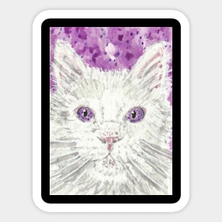 Purple eyed  cutie cat Sticker